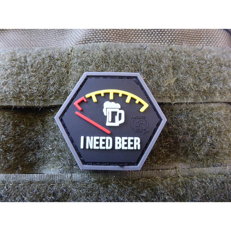 PATCH CAUCIUC - I NEED BEER - RED